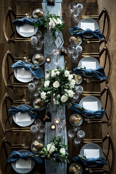 wedding table greenery